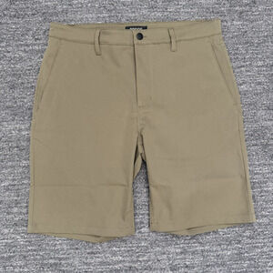 Proof Shorts Men 34 Brown Nomad Chino Style Flat Front Performance Golf Preppy
